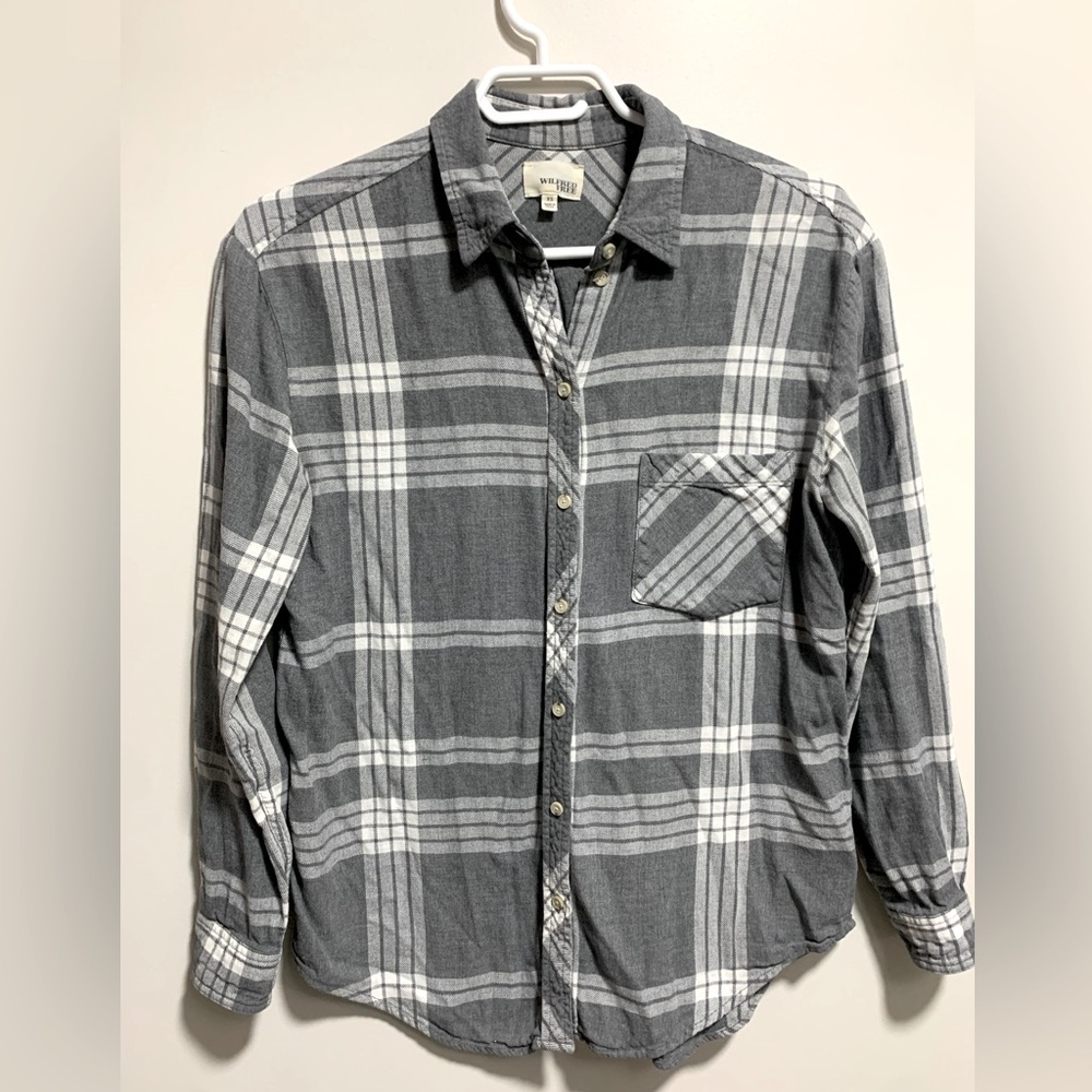 ARITZIA Wilfred Free Plaid Collared Button Down Flannel Feel Shirt